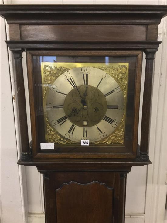 Oak 8 days grandfather clock, The Daniel Kirkham